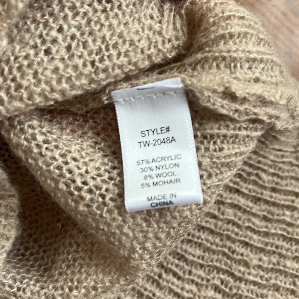 Zenana Sheer Wool Blend Sweater - Picture 6 of 8